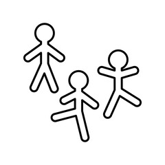 Obraz premium line icon three simple stick figures vector