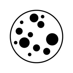 circle line icon moon flat vector