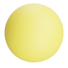 3D yellow sphere with soft gradient, smooth minimal surface, ideal for educational diagrams, geometric illustrations, and design projects.