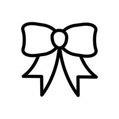 ribbon bow vector icon outline. vector illustration of a simple ribbon bow. the minimalist outline design represents gifts, decoration, celebration, and femininity