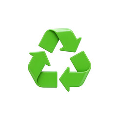 Obraz premium Recycling symbol 3d rendered, isolated on transparent background 