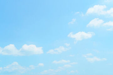 Beautiful clouds during spring time in a Sunny day. Blue sky and white fluffy clouds
