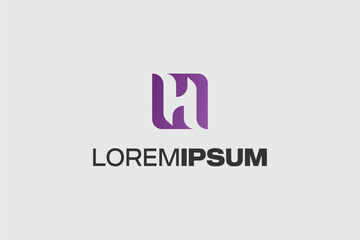 Simple Letter H and L monogram logo vector template