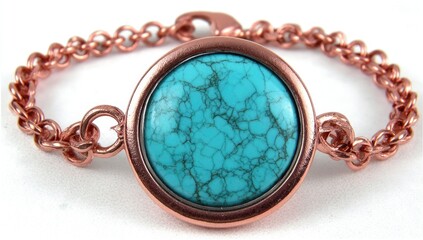 Copper bracelet with turquoise stone