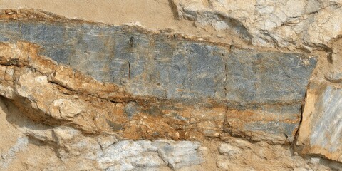 Layered rock formation, light and dark colors