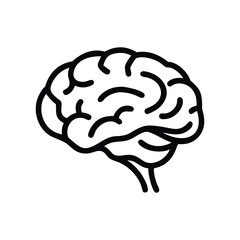 Simple Line Art Illustration of a Human Brain