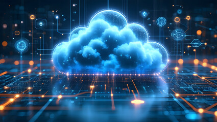 Obraz premium Cloud Computing Concept Illustration