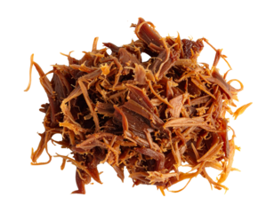  Shredded Duck Confit Meat Pile, Top View, Isolated
