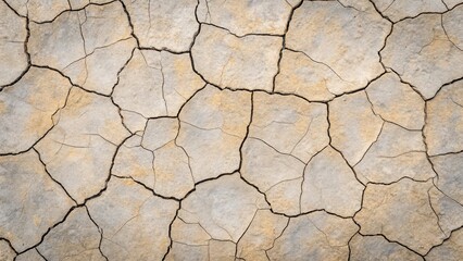 Obraz premium Closeup view of dry, cracked earth with a textured surface, showing natural fissures and patterns