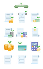 결제영수증 아이콘 세트