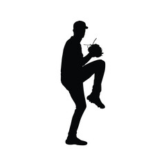 Baseball Pitcher Throw Silhouette – Sports Action Vector Design