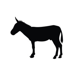 Donkey Standing Silhouette – Farm Animal Vector Illustration