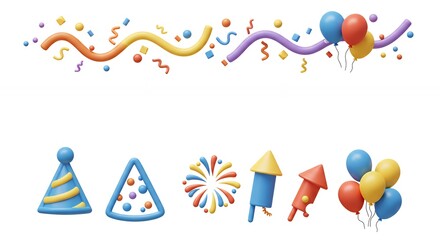 Obraz premium Colorful party decorations graphic design