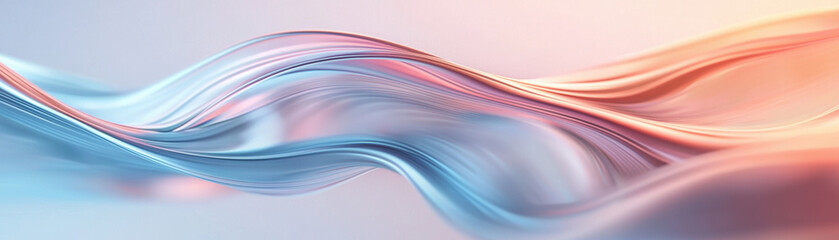 Naklejka premium Abstract flowing waves in soft pastel colors create serene atmosphere