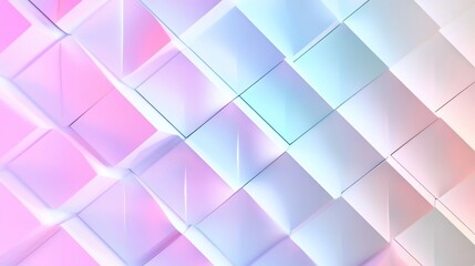 Gradient Cubes Arrangement, A Beautiful Geometric Design in Soft Pastel Hues