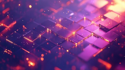 Abstract Technology Circuit Board Background with Glowing Neon Light Effects