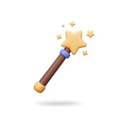 Magic Wand with Yellow Stars