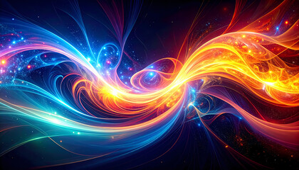 Abstract vibrant energy lines