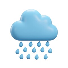 Rain Cloud Icon with Water Drops
