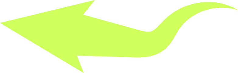 Abstract Lime Green Swirling Arrow Graphic Design Element
