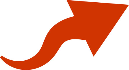 Abstract Orange Curved Arrow Upward Growth Success