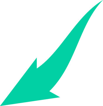 Abstract Teal Swooping Arrow; Dynamic Growth Concept