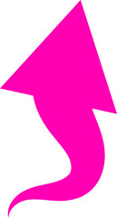 Abstract Pink Swirling Arrow; Upward Motion Graphic