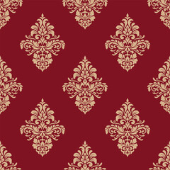 Elegant Seamless Damask Pattern – Vintage Ornamental Floral Background for Luxury Design and Home Decor