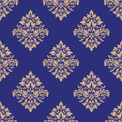 Elegant Seamless Damask Pattern – Vintage Ornamental Floral Background for Luxury Design and Home Decor