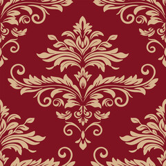 Elegant Seamless Damask Pattern – Vintage Ornamental Floral Background for Luxury Design and Home Decor