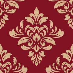 Elegant Seamless Damask Pattern – Vintage Ornamental Floral Background for Luxury Design and Home Decor