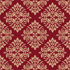 Elegant Seamless Damask Pattern – Vintage Ornamental Floral Background for Luxury Design and Home Decor