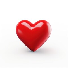 A red heart on a white background
