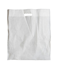crumpled white cloth bag mockup isolated