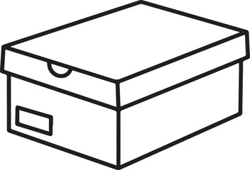 Simple line art of a shipping box, ready for branding, packaging, and product delivery designs, perfect for business and e-commerce visuals