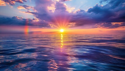 Vibrant sunset over a calm sea