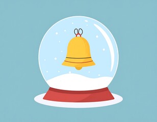 Yellow bell in a snow globe