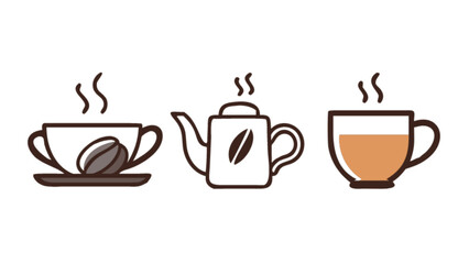 Coffee tea and drinks vector illustration for cafe menu design and beverage related graphic designs usage ideas