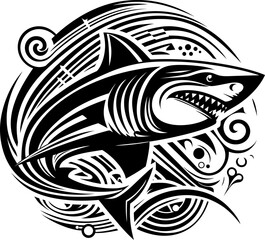 shark fish tattoo design svg vector illustration