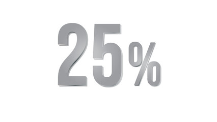 25 percent number. Eighty number in red 3d. Poster template for discount, Creative design of glossy red 3d numbers. sale discount, work progress. Vector illustration