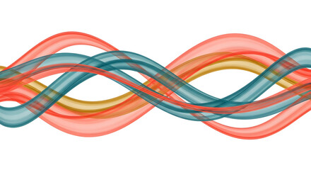 Abstract Colorful Wavy Lines on White Background