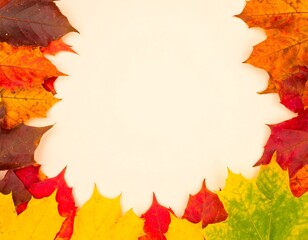 Autumn leaves frame a blank space