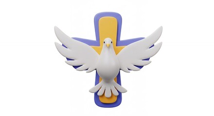 Fototapeta premium Dove on cross religious symbol