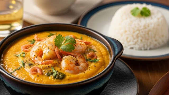 Shrimp bob&oacute; dish