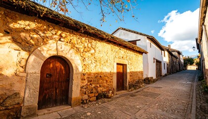 Fototapeta premium Sunny stone alleyway old town