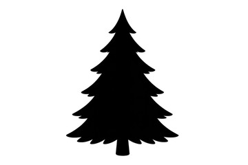 Black silhouette of christmas tree on transparent background representing winter holidays