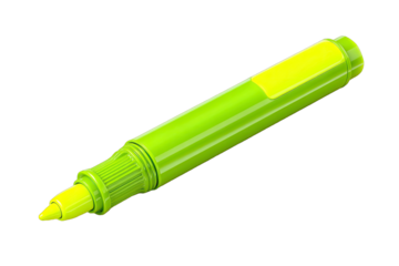 Bright lime green marker with a yellow label