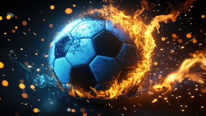 Fototapeta premium Fiery soccer ball in motion (6)