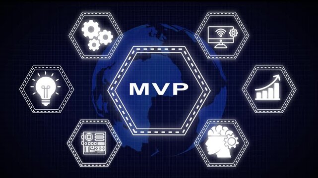 Digital illustration of mvp concept depicting innovation and business growth globally