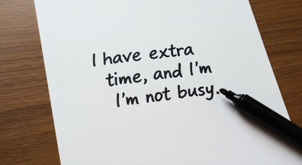 Handwritten note about time management